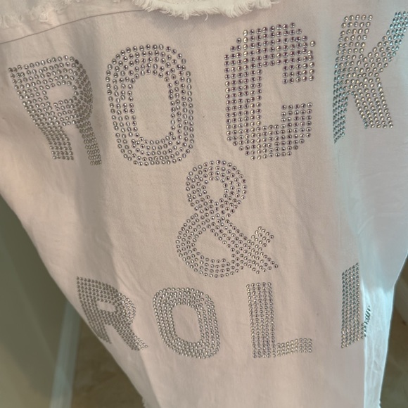 Elana White Shirt Jacket With      Swarovski Crystals Small New With Tag - Picture 2 of 4